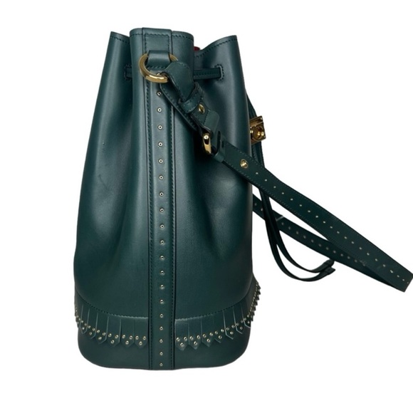 EUC Salvatore Ferragamo Like New Dark Green Sandy Bucket bag. Truly Exquisite!!! - Picture 3 of 8